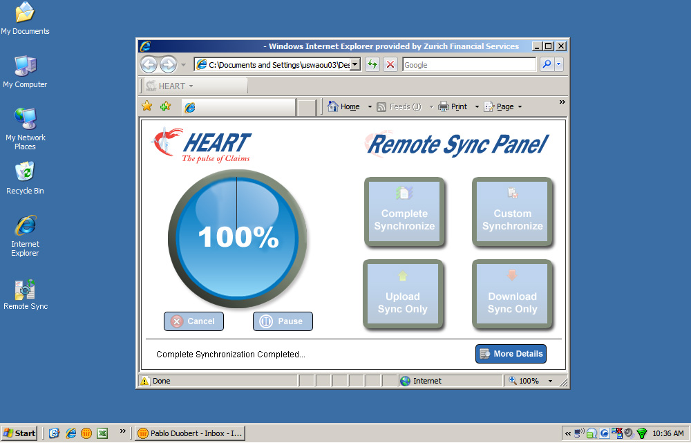 Farmers Remote Sync Panel screen