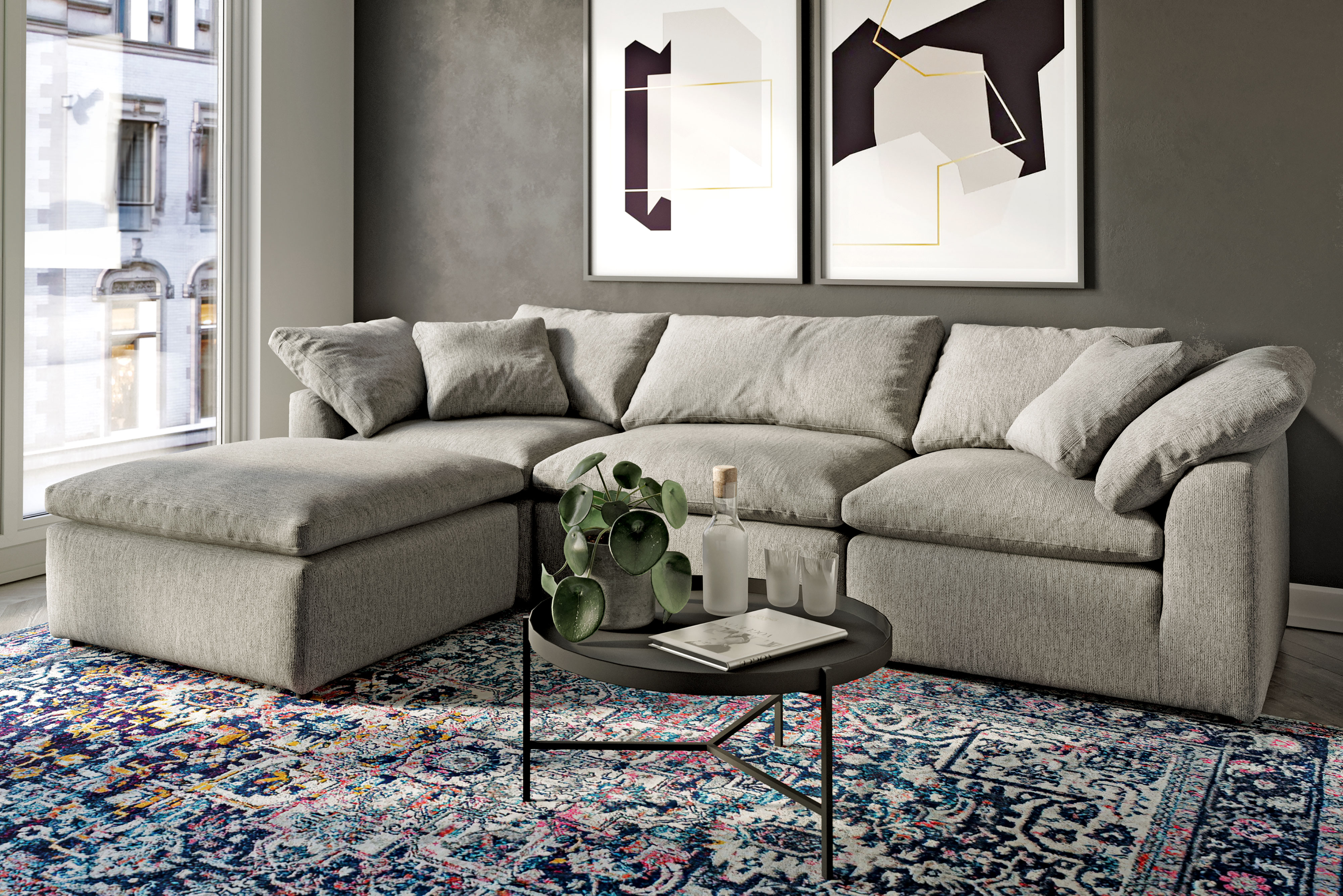 Joybird Bryant slipcovered sofa room scene