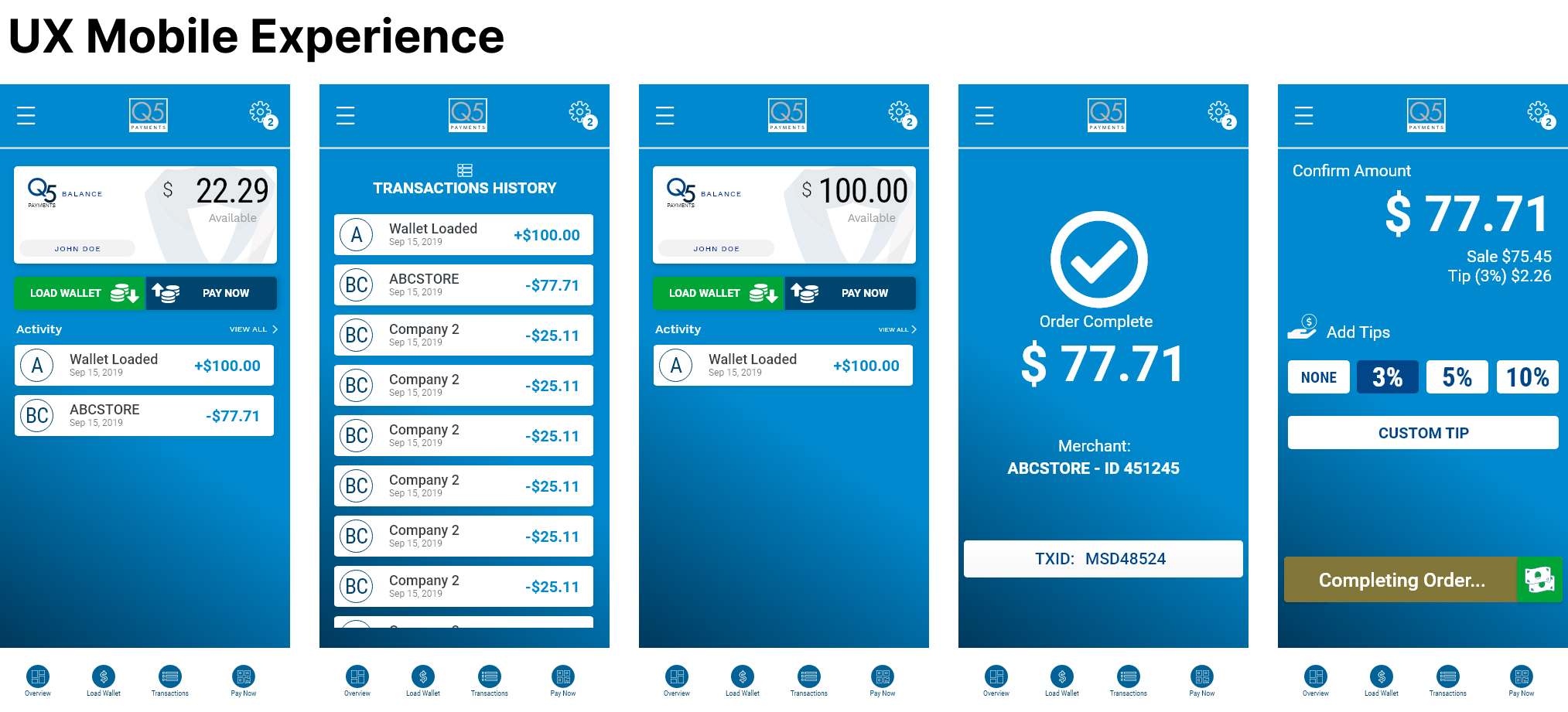 Q5 Payments — UI frame 1