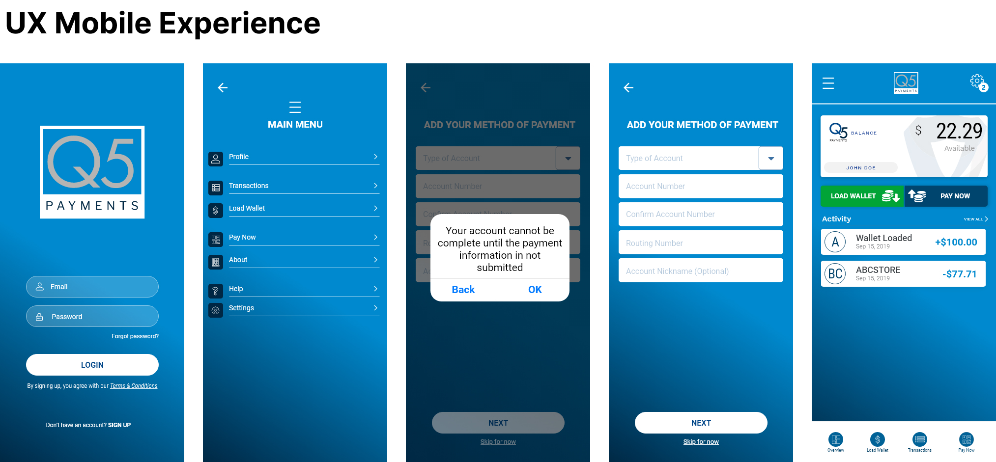 Q5 Payments — UI frame 6