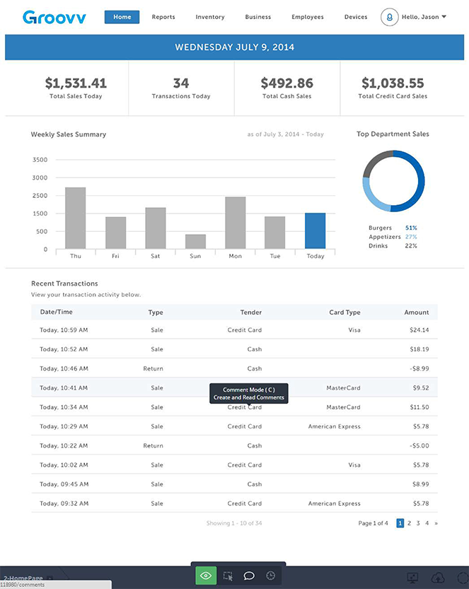 TMS — merchant dashboard wireframe