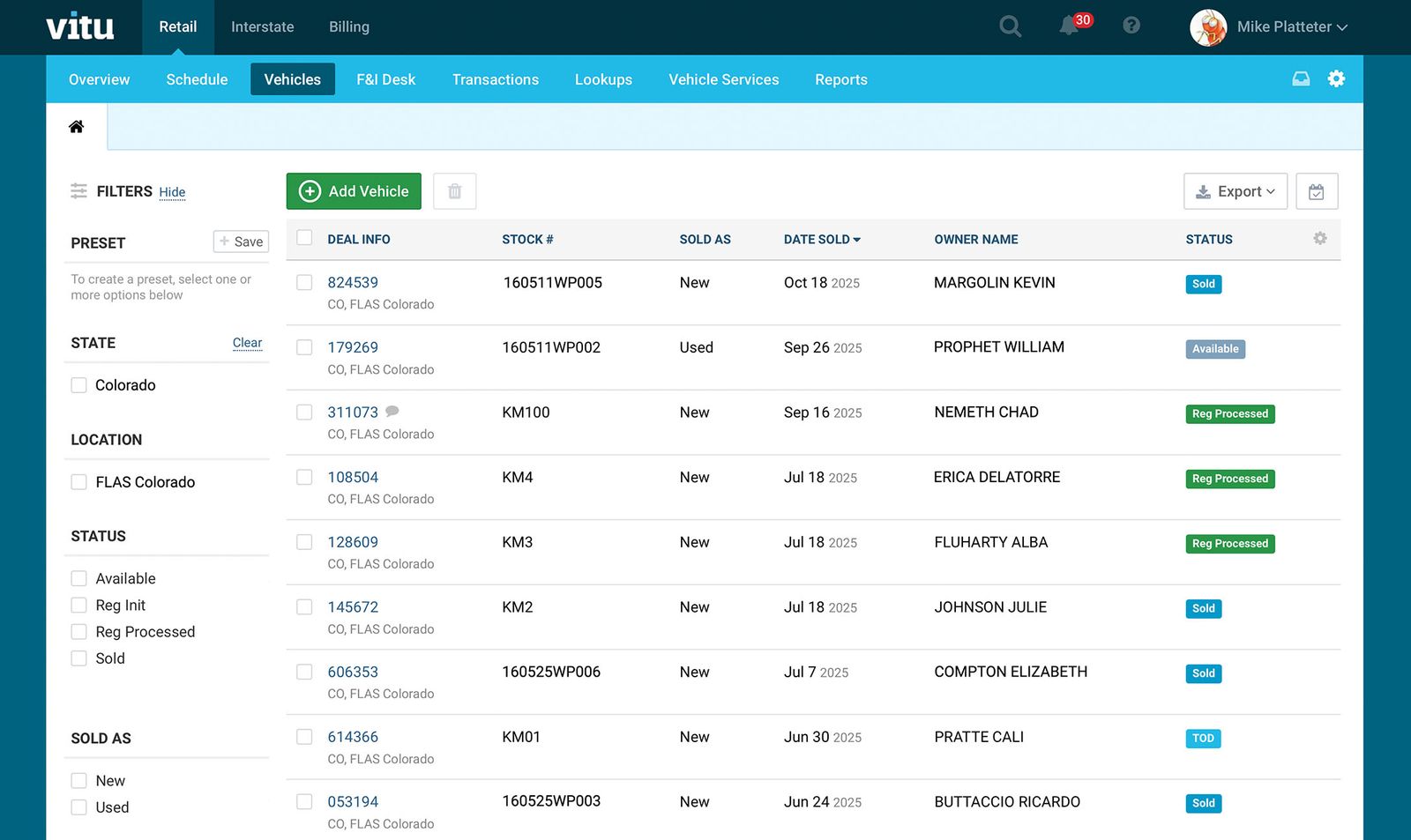 Blurred Vitu dashboard sample